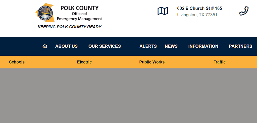 Polk County OEM Website Design Screenshot