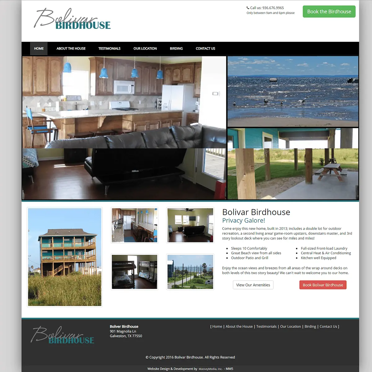 Bolivar birdhouse website design screenshot - east texas website design