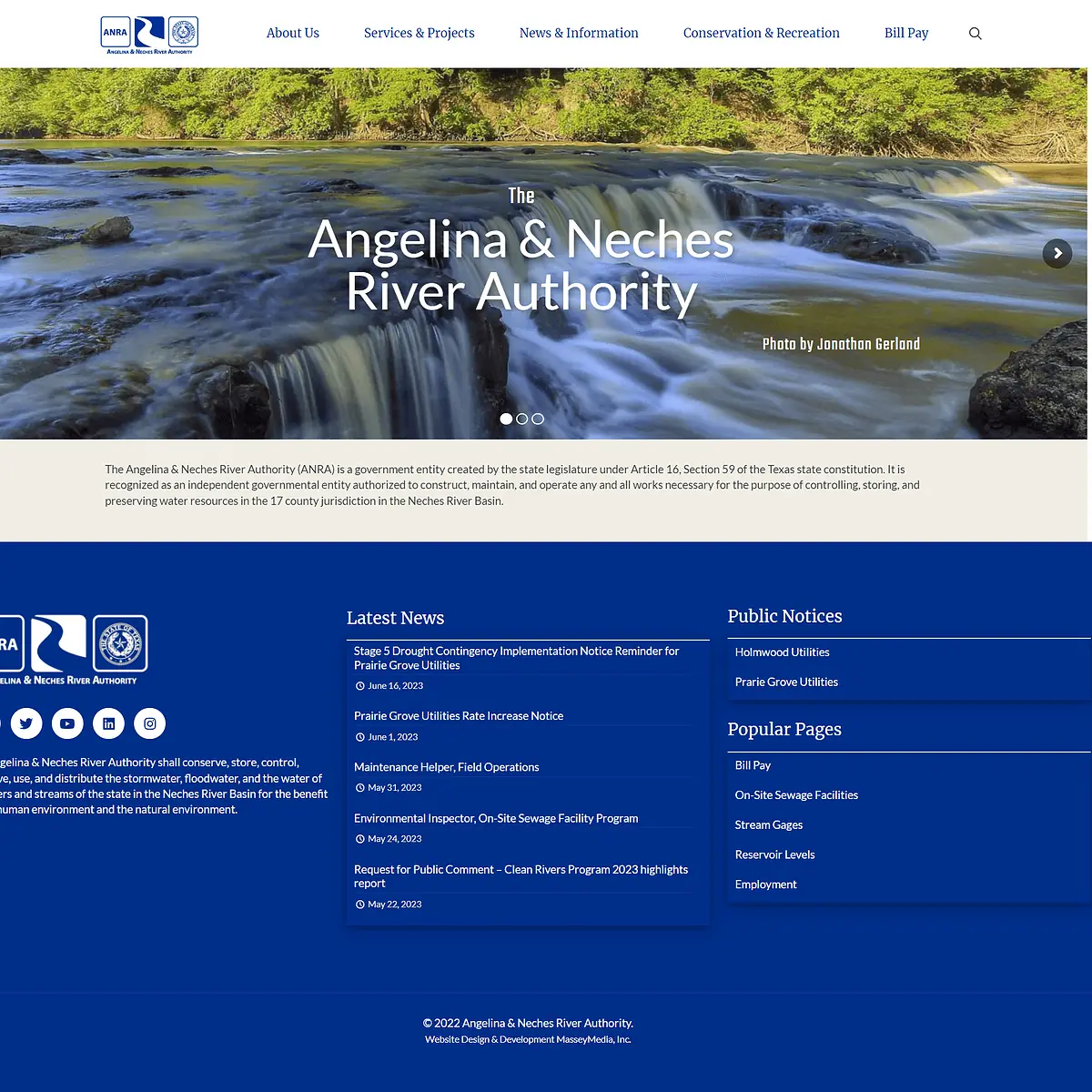 Anra website design screenshot - homepage