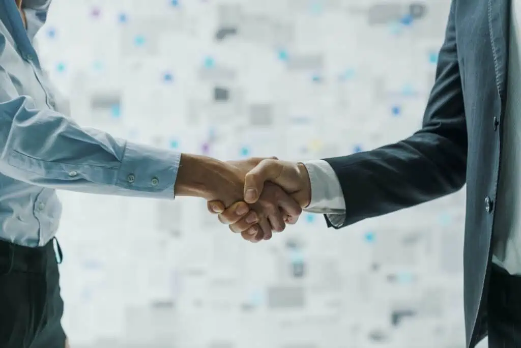 Industry partners - business partners shaking hands