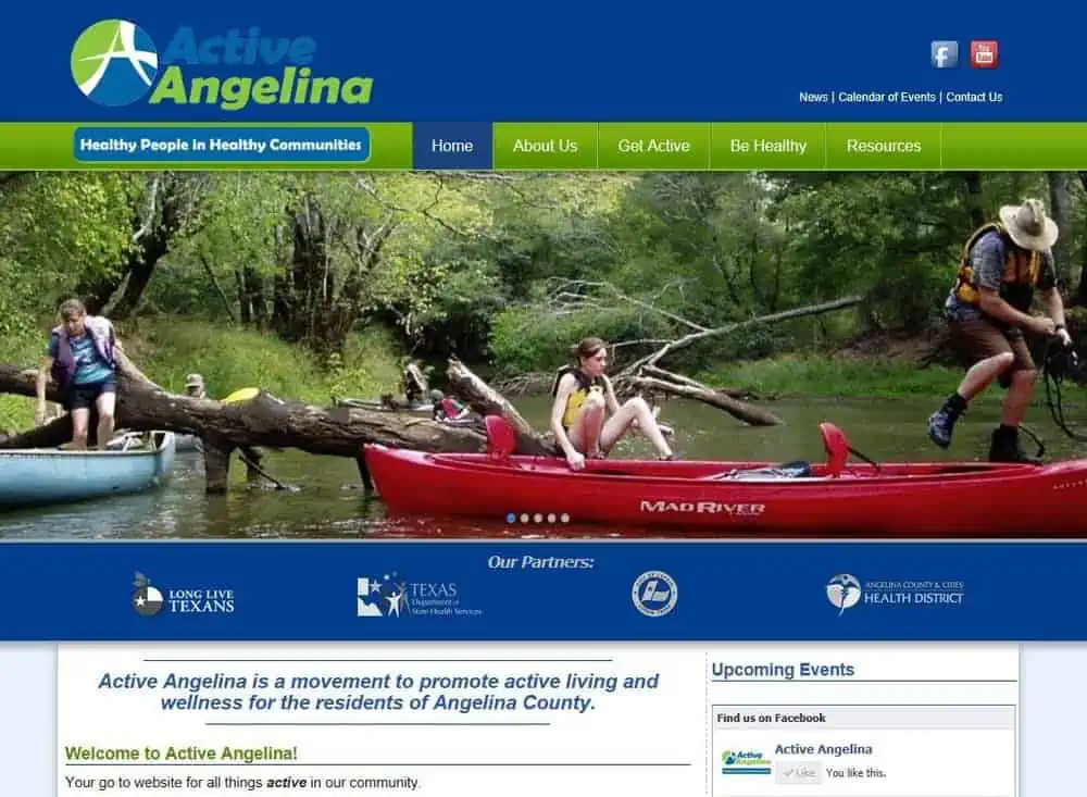 Active angelina website screenshot - lufkin, tx - east texas website design